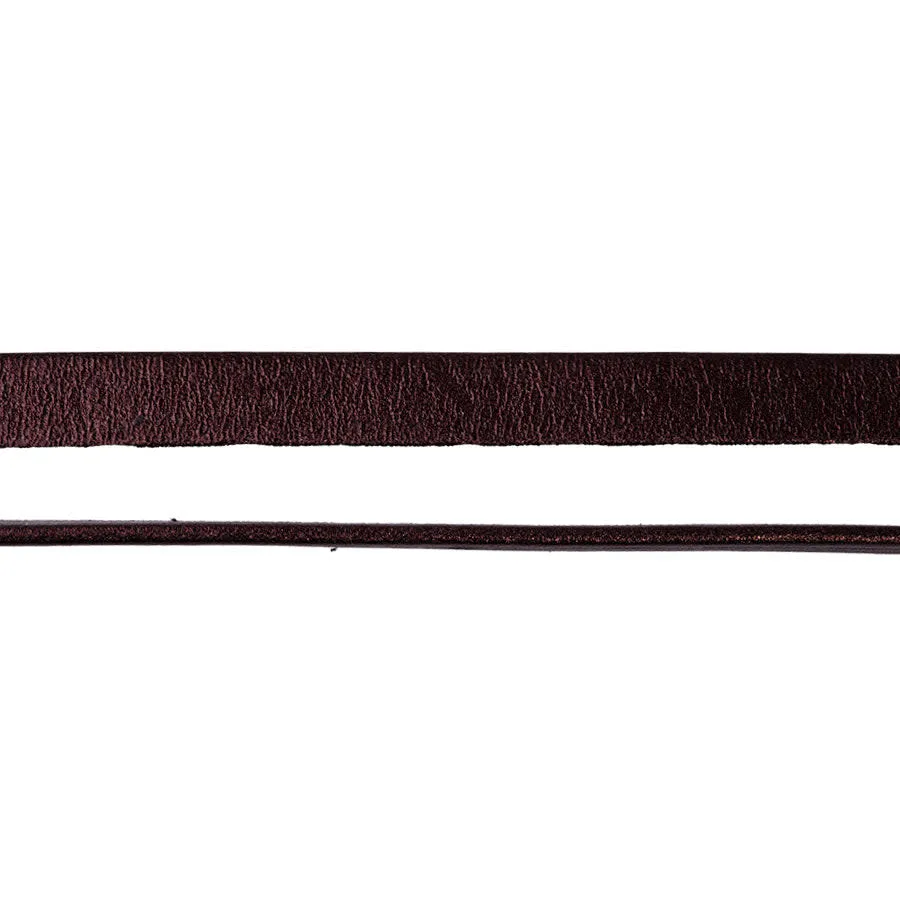 10mm Brown Metallic Pearl Flat Leather by the Foot