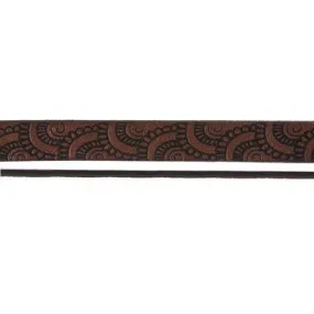 10mm Brown with Black Flat Embossed Leather by the Foot