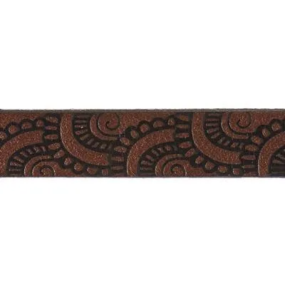 10mm Brown with Black Flat Embossed Leather by the Foot