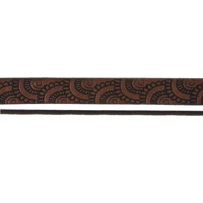10mm Brown with Black Flat Embossed Leather by the Foot