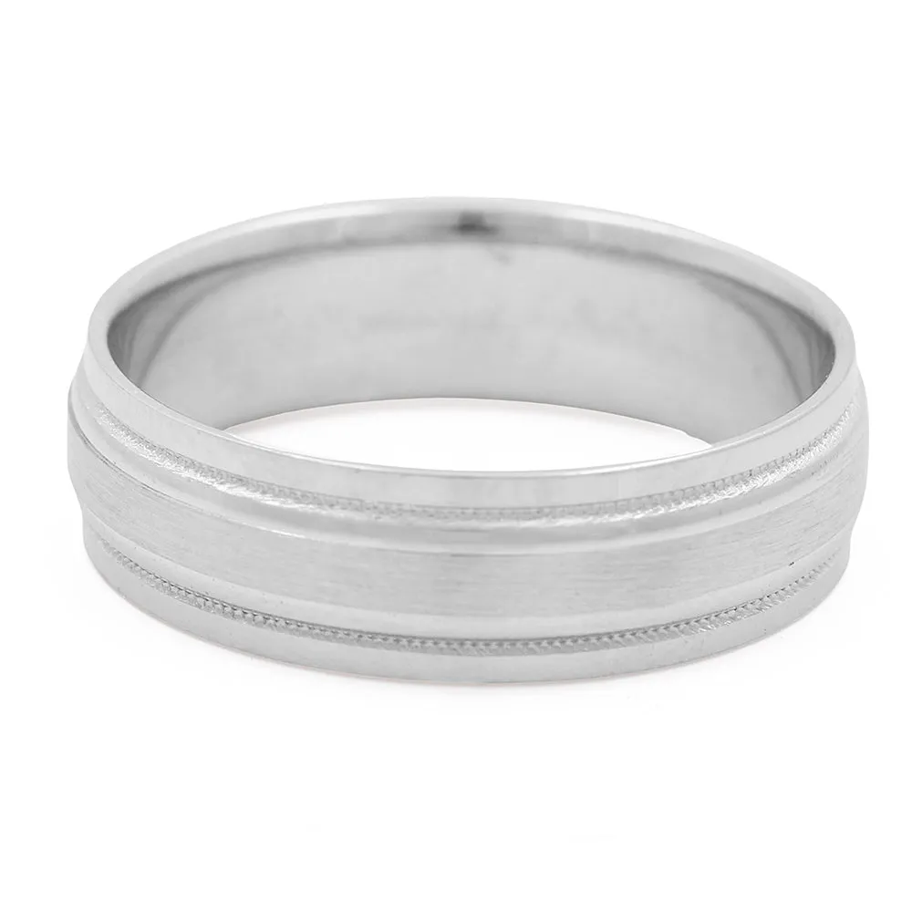 14K White Gold Men's Wedding Band