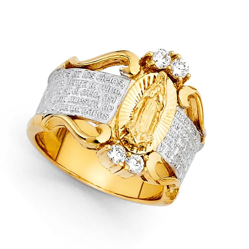 14K Yellow Gold Cubic Zirconia Wedding Band