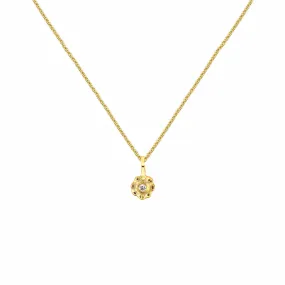 18 Karat Yellow Gold Flora charm with Diamond