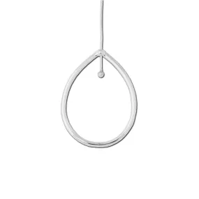 42x32mm Silver Plated Teardrop Hoop with Hole