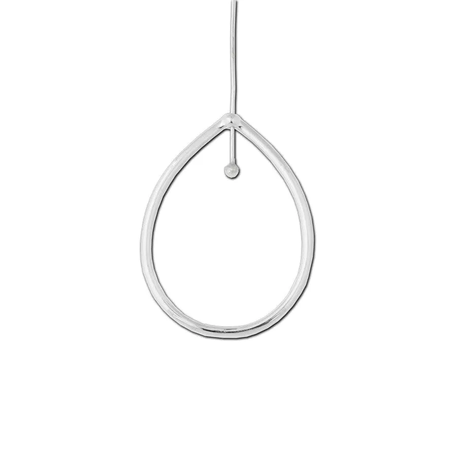 42x32mm Silver Plated Teardrop Hoop with Hole
