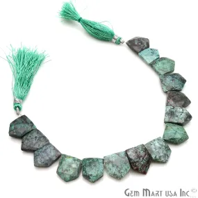 African Turquoise Pentagon Beads, 8 Inch Gemstone Strands, Drilled Strung Briolette Beads, Pentagon Shape, 19x13mm