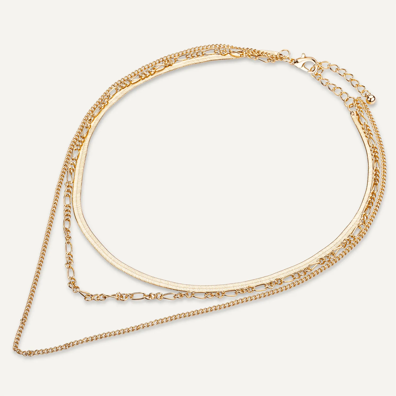 Alesha Multi Chain Short Necklace In Gold-Tone