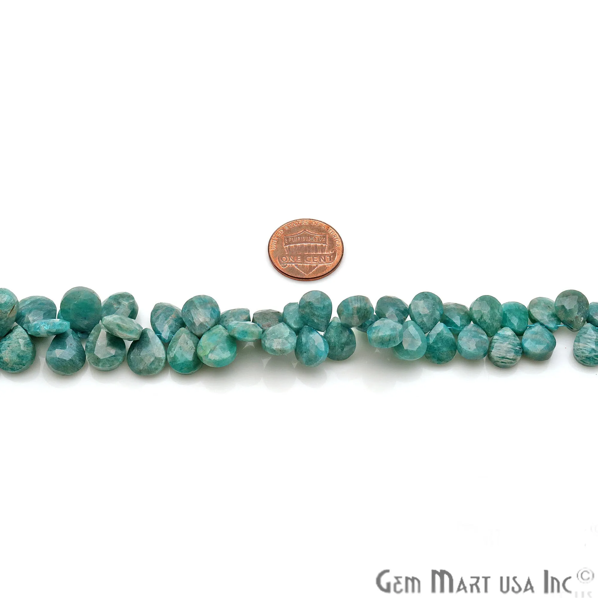 Amazonite Pears Beads, 8 Inch Gemstone Strands, Drilled Strung Briolette Beads, Pears Shape, 10x8mm