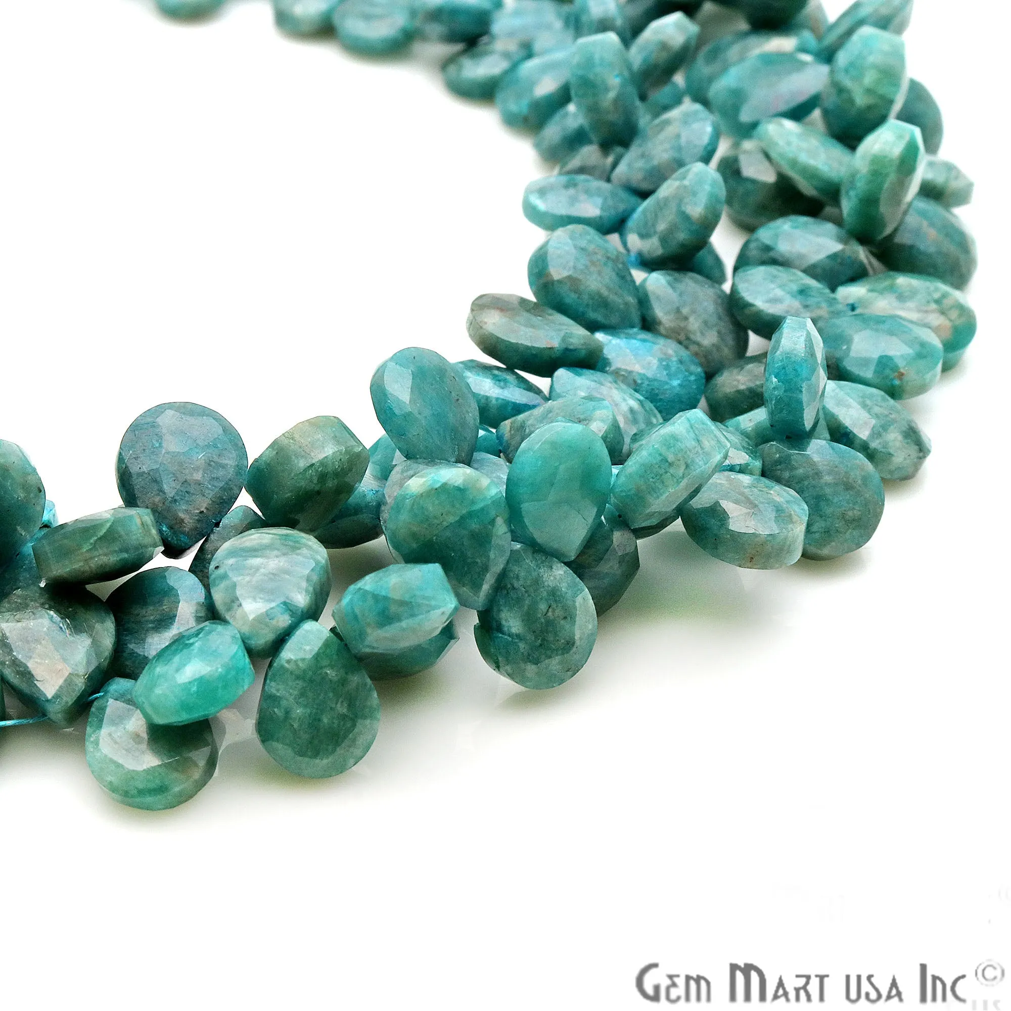 Amazonite Pears Beads, 8 Inch Gemstone Strands, Drilled Strung Briolette Beads, Pears Shape, 10x8mm