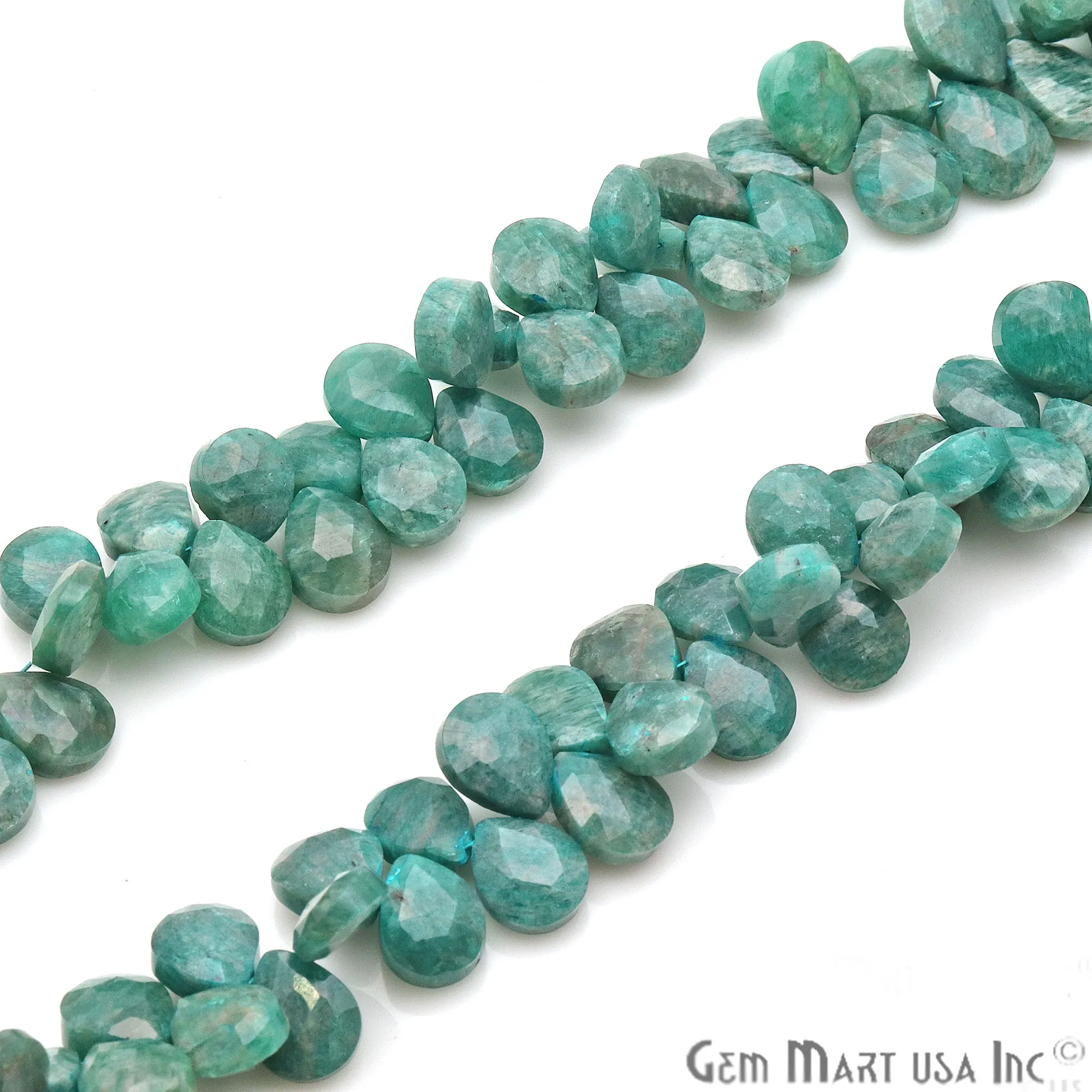 Amazonite Pears Beads, 8 Inch Gemstone Strands, Drilled Strung Briolette Beads, Pears Shape, 10x8mm