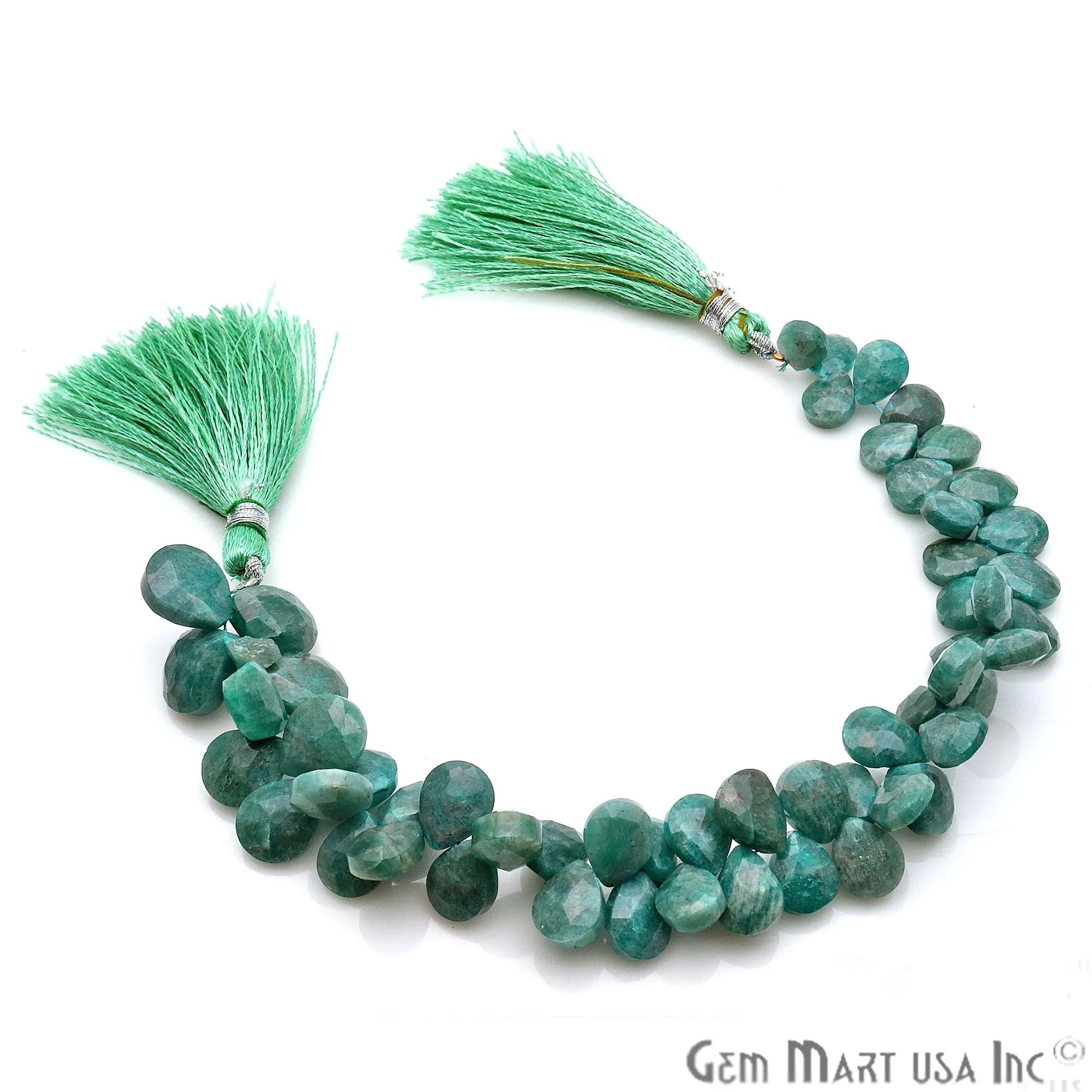 Amazonite Pears Beads, 8 Inch Gemstone Strands, Drilled Strung Briolette Beads, Pears Shape, 10x8mm