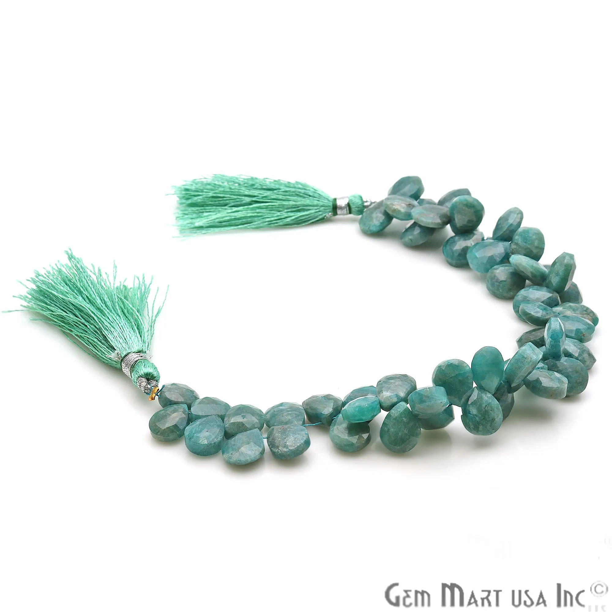 Amazonite Pears Beads, 8 Inch Gemstone Strands, Drilled Strung Briolette Beads, Pears Shape, 10x8mm