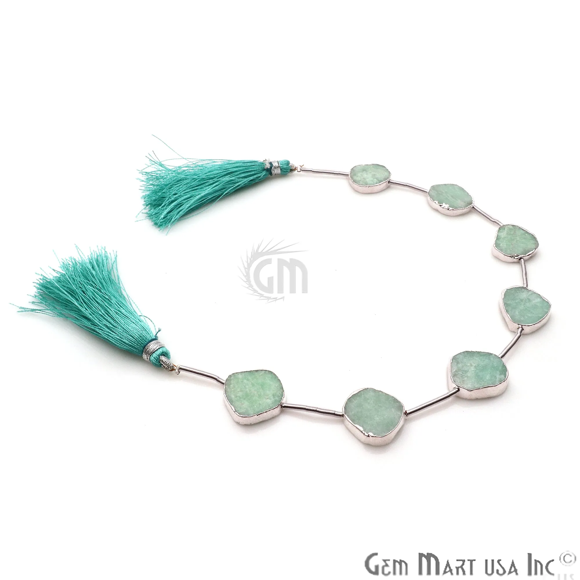 Amazonite Rough Beads, 9 Inch Gemstone Strands, Drilled Strung Briolette Beads, Free Form, 18x15mm