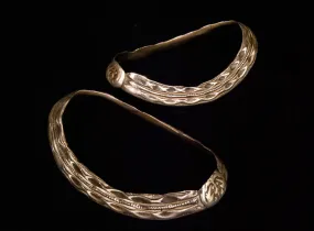 Antique Tribal Silver Anklet Pair