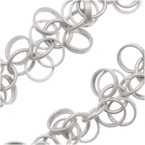 Charm Chain, Hoop Circles 5mm, Antiqued Silver Plated, by the Inch