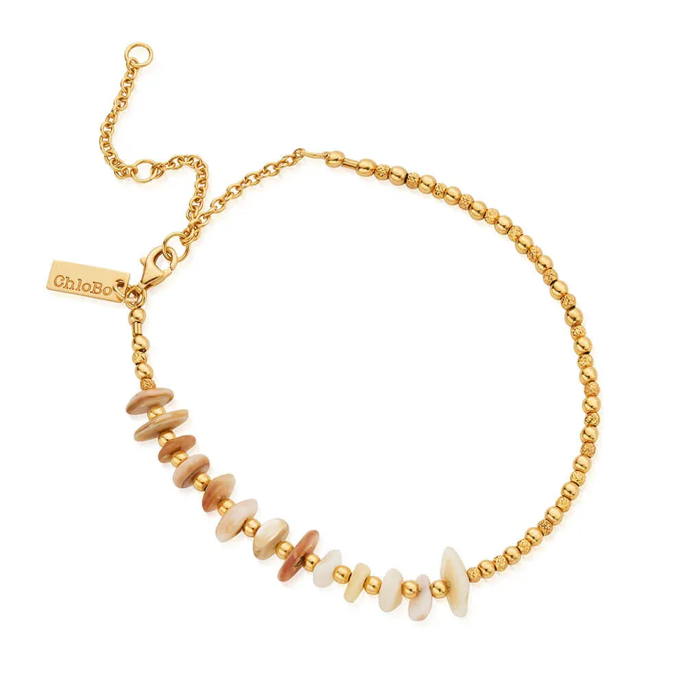 CHLOBO 18ct Gold Plated Dream Waves Anklet