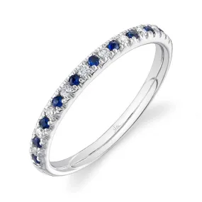 Diamond and Sapphire Alternating Band Ring