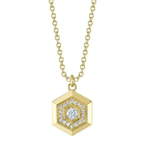 Diamond Hexagon Geo Cut Necklace