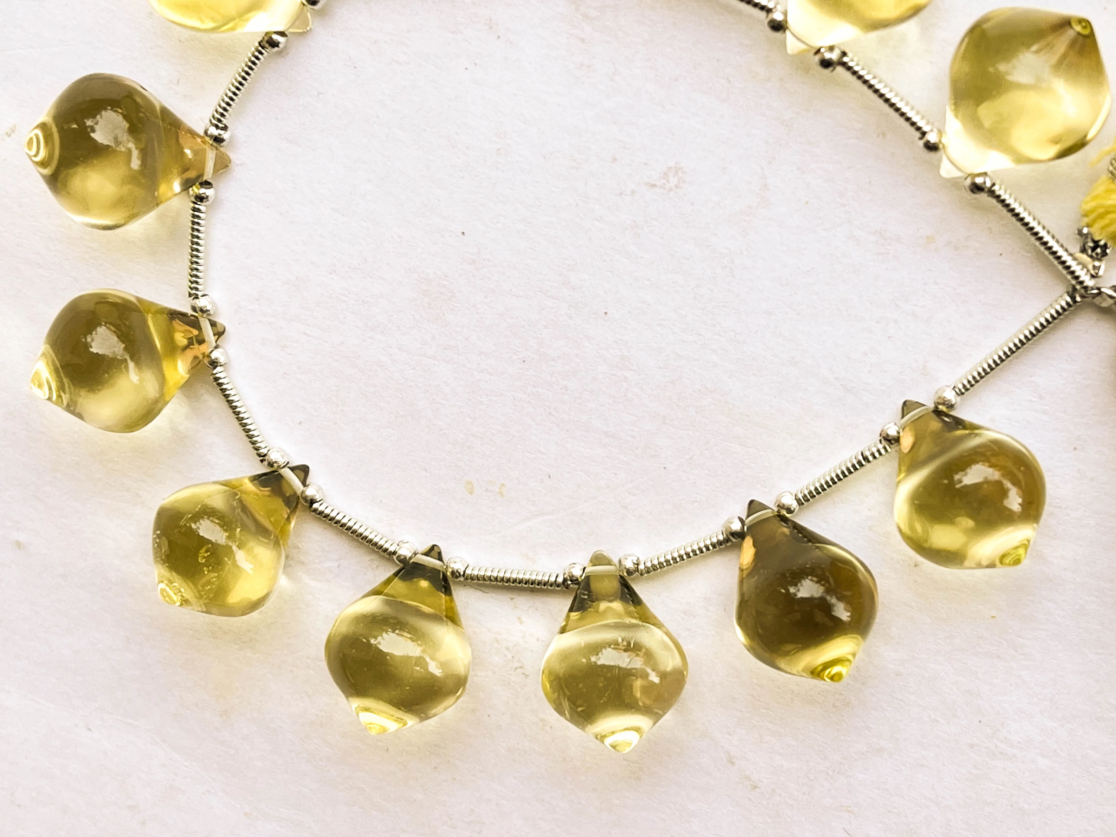 Lemon Green Gold Slanted Shape Drops