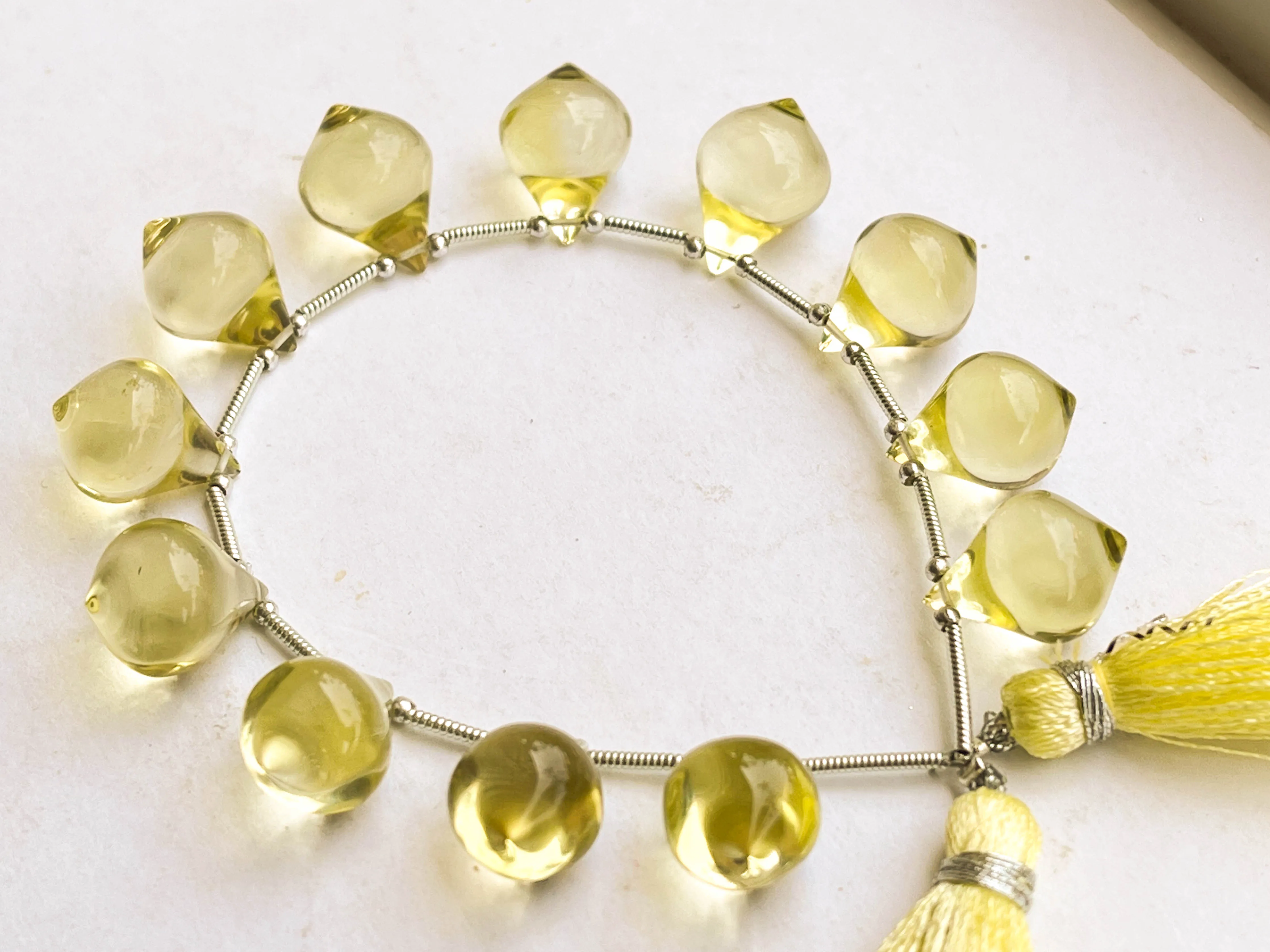 Lemon Green Gold Slanted Shape Drops