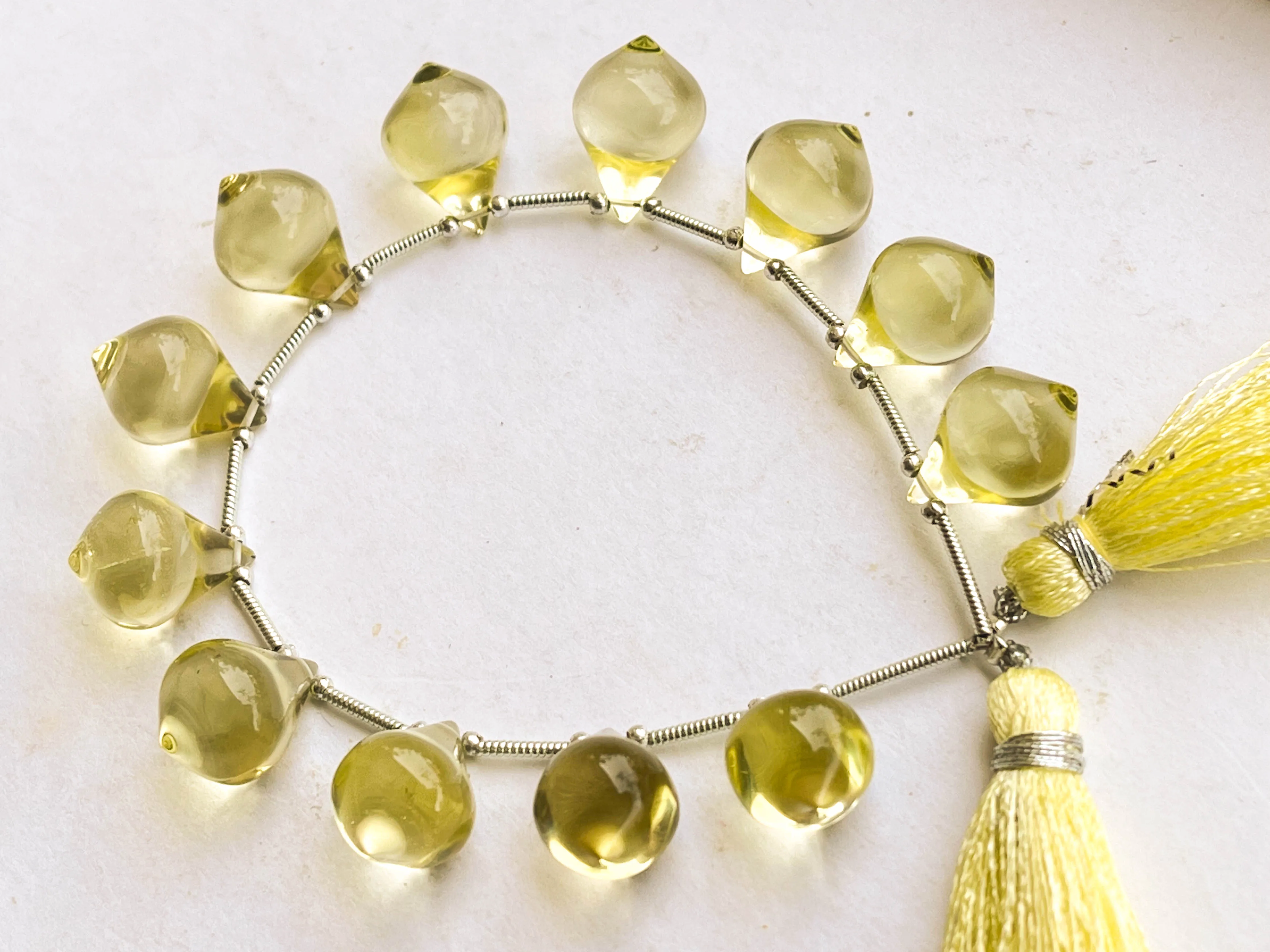 Lemon Green Gold Slanted Shape Drops