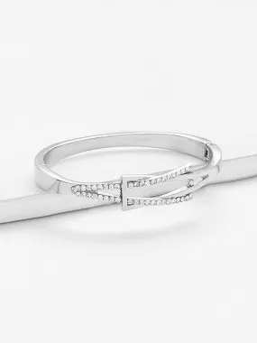 Rhinestone Inlay Spring Cuff Bangle