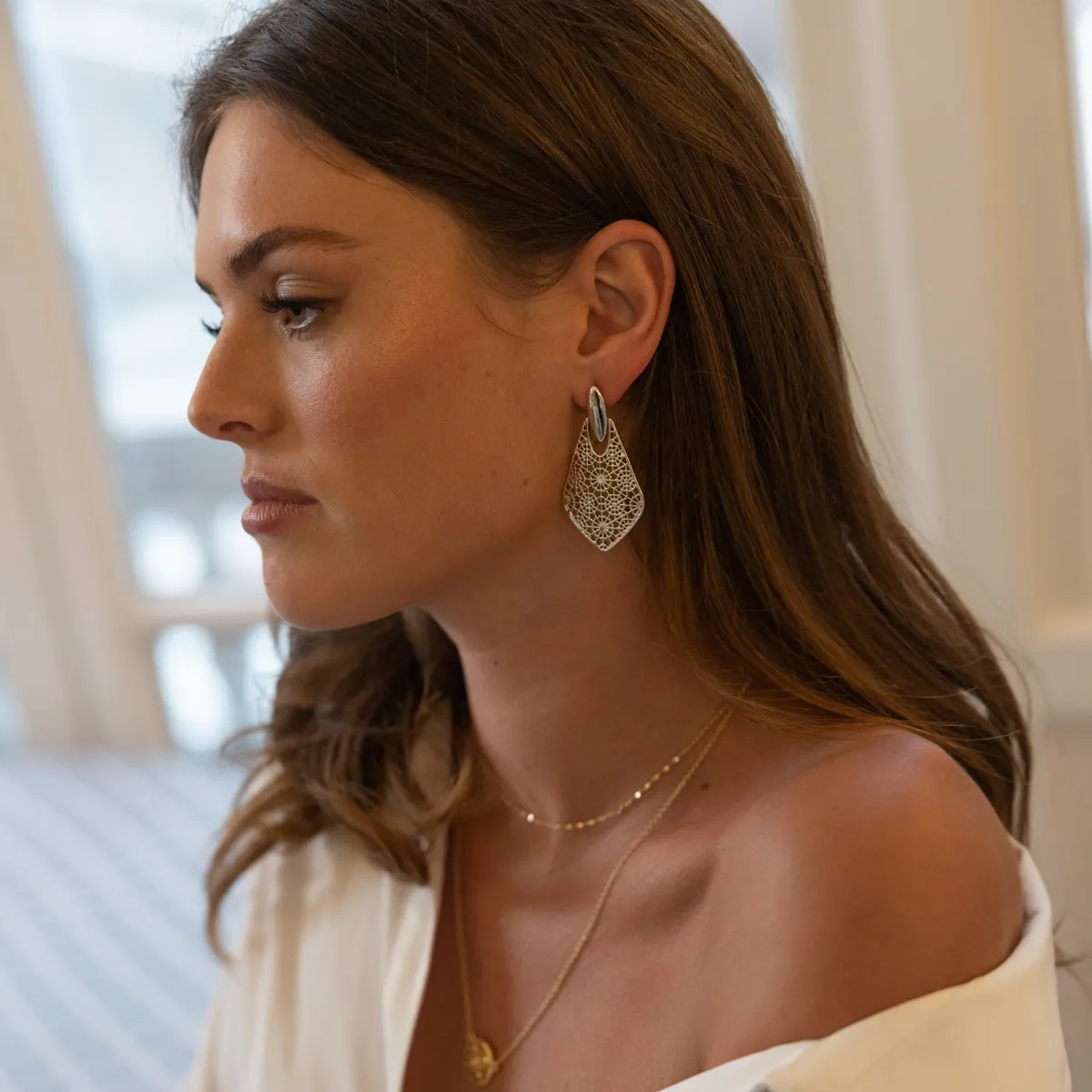 Statement Mosaic Earring Gold