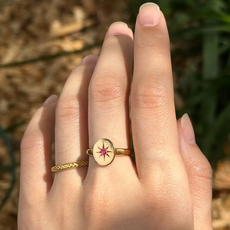 Supernova Ring, Ruby, Gold
