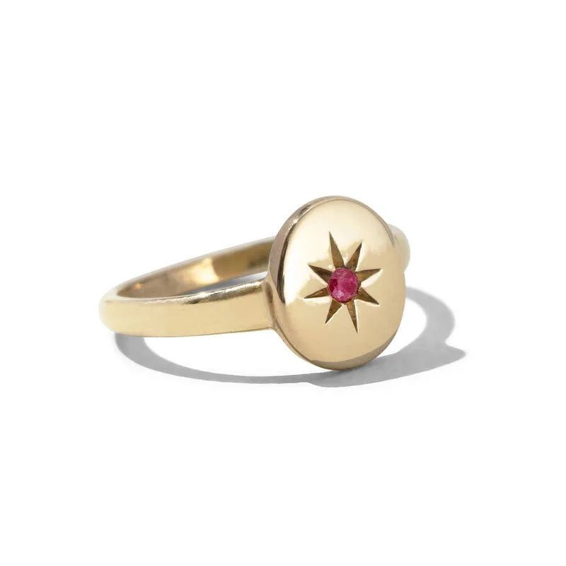 Supernova Ring, Ruby, Gold