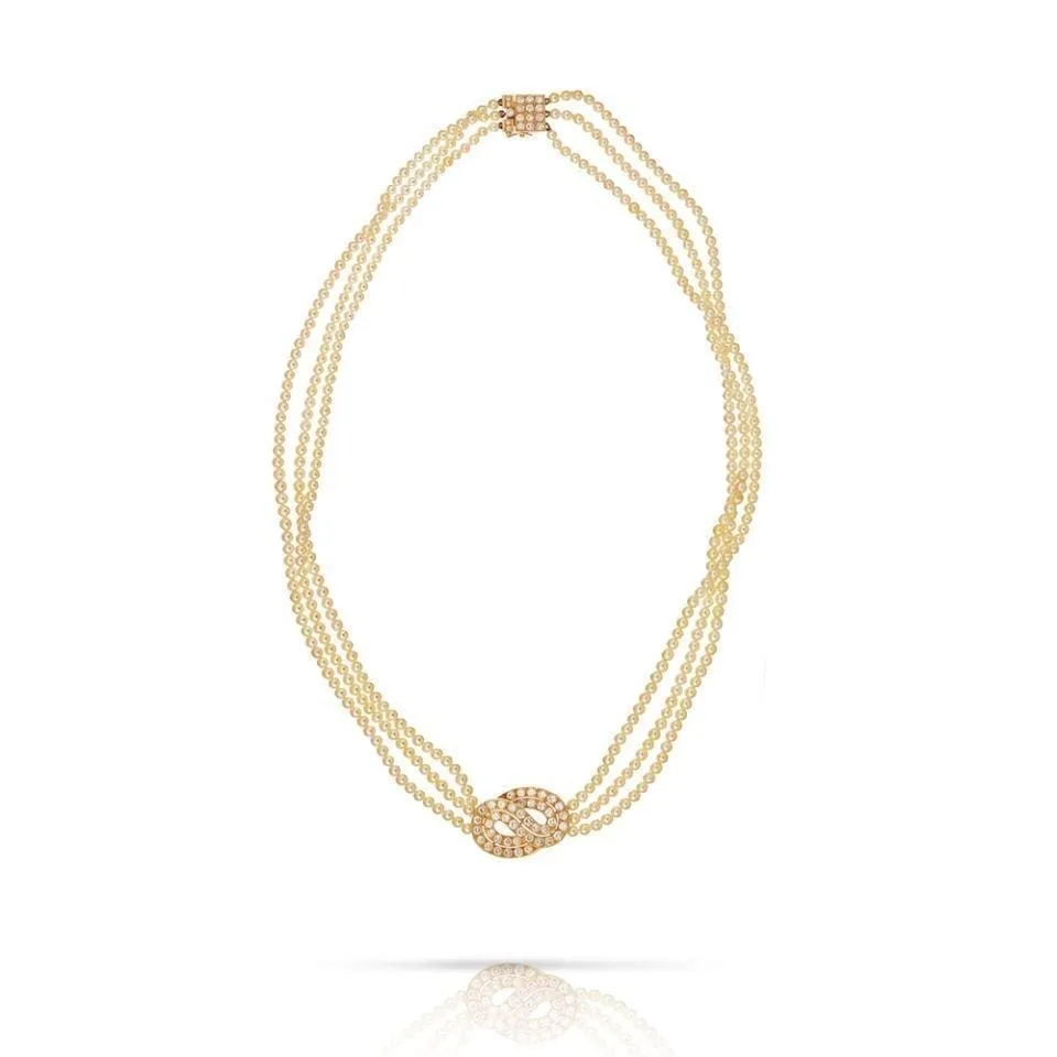 Van Cleef & Arpels Estate Diamond and Pearl Necklace at Regard Jewelry in Austin, Texas