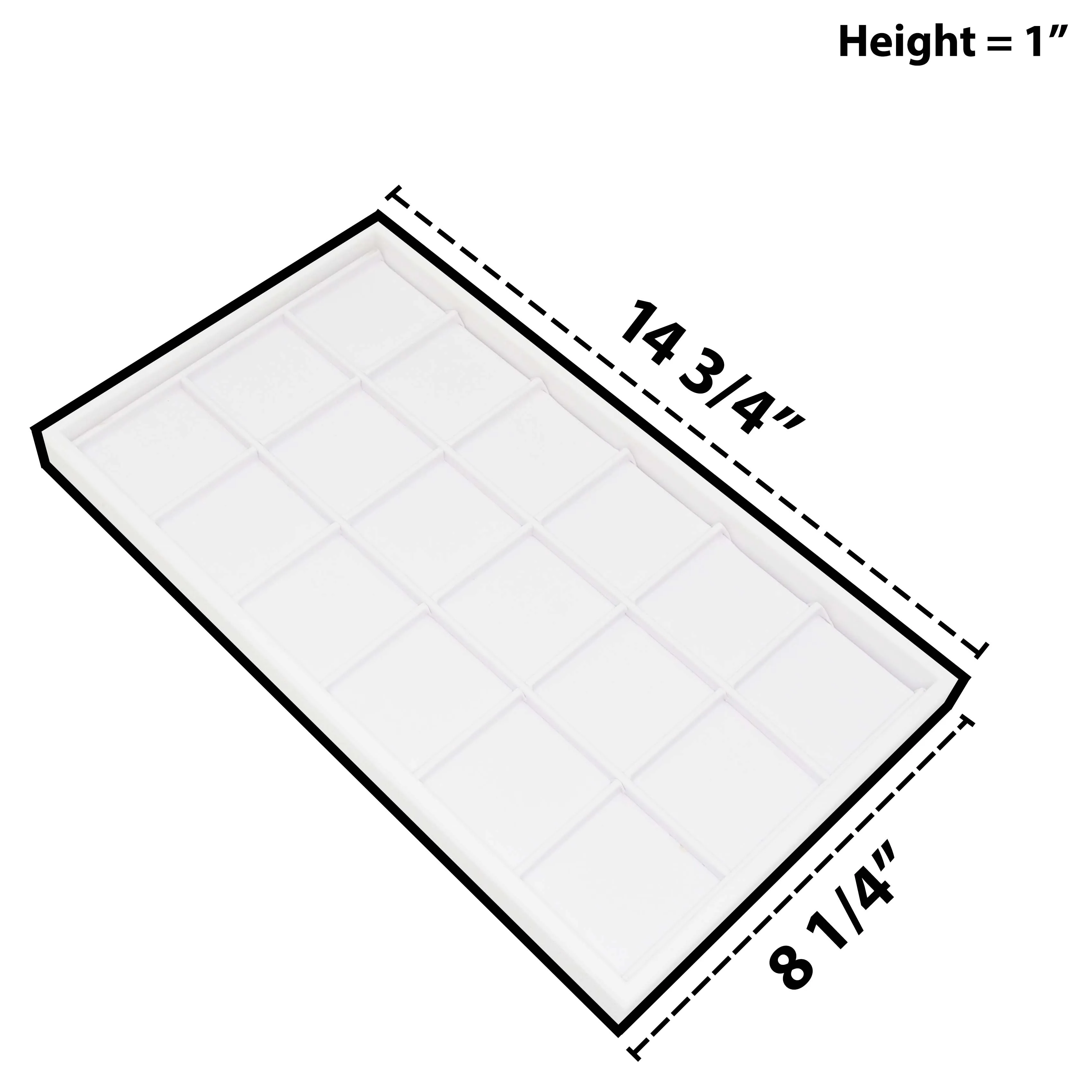 White 18 Section Deluxe Full Size Jewelry Display Tray Inserts