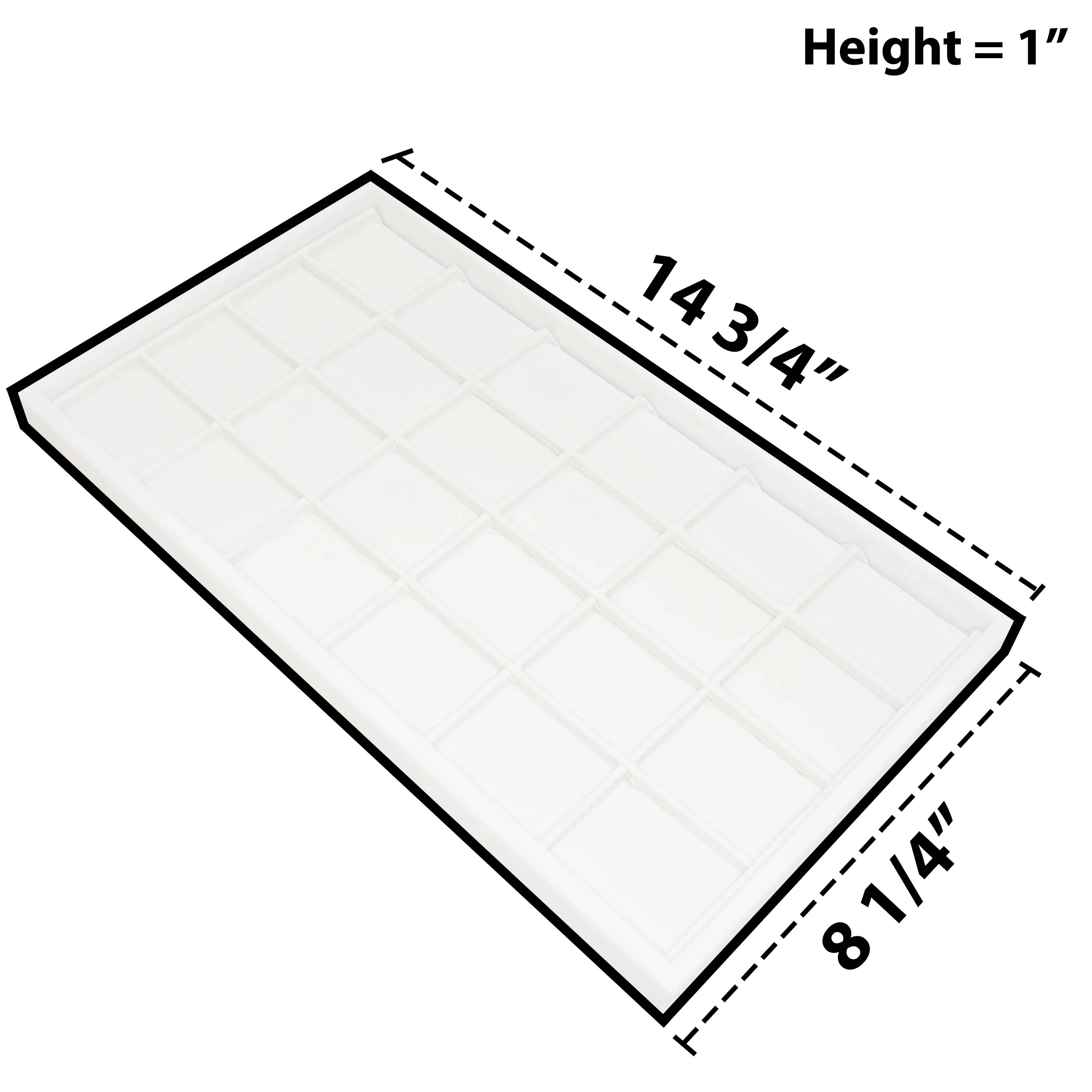 White Faux Leather 24 Section Deluxe Tray Insert Liner