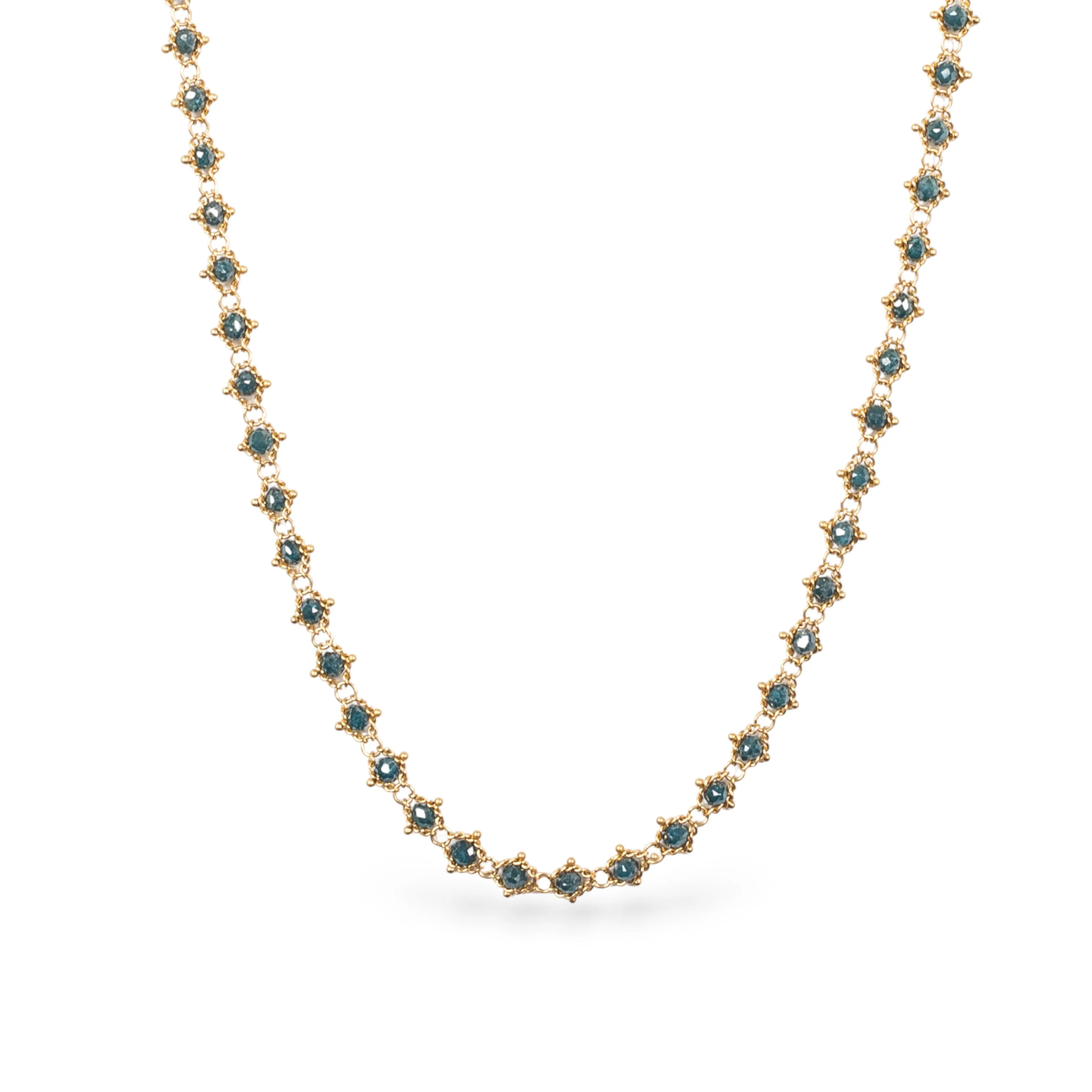 Woven Blue Diamond Necklace