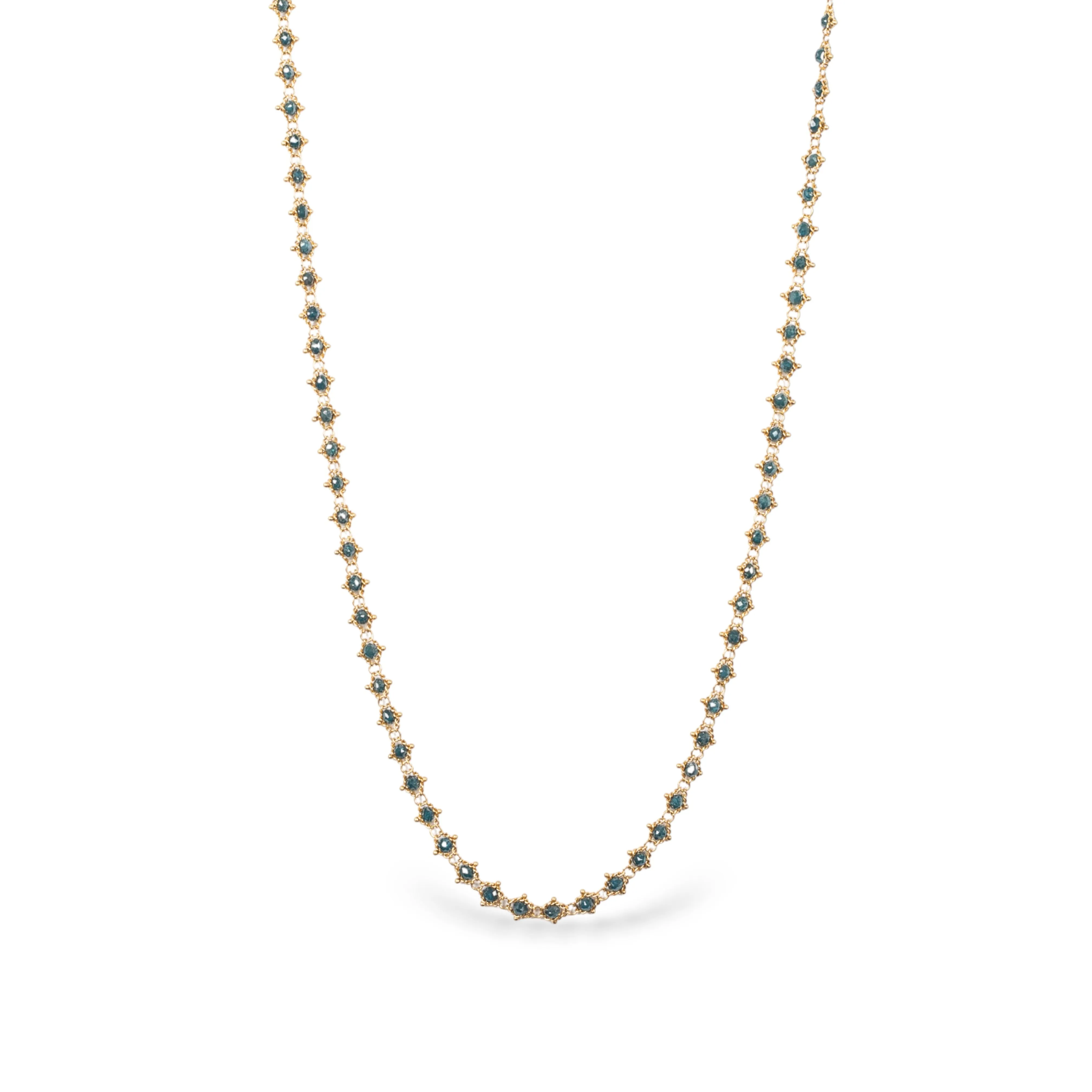 Woven Blue Diamond Necklace